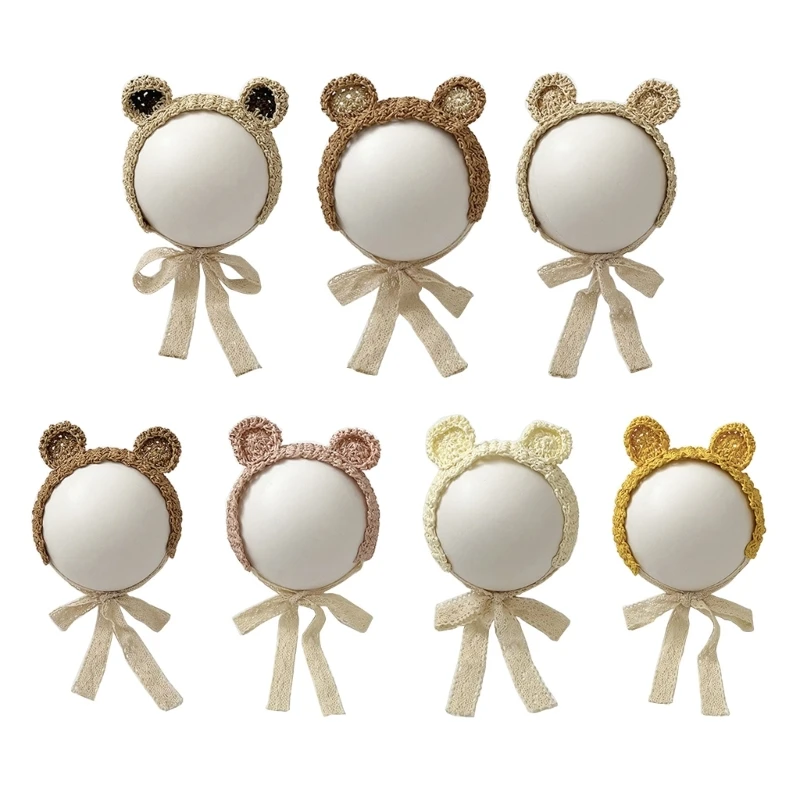 

Lovely Bear Ear Baby Headband Sweet Infant Hairband Straw Weaving Hair Accessory