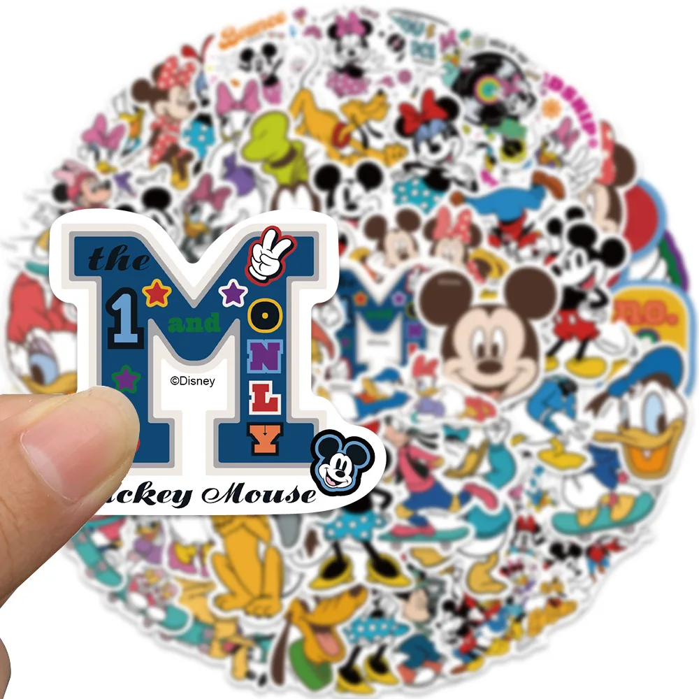 50 Stuks Disney Film Minnie Mickey Stickers Anime Sticker Diy Skateboard Laptop Motorfiets Cool Schattige Cartoon Sticker Pack Kids Speelgoed