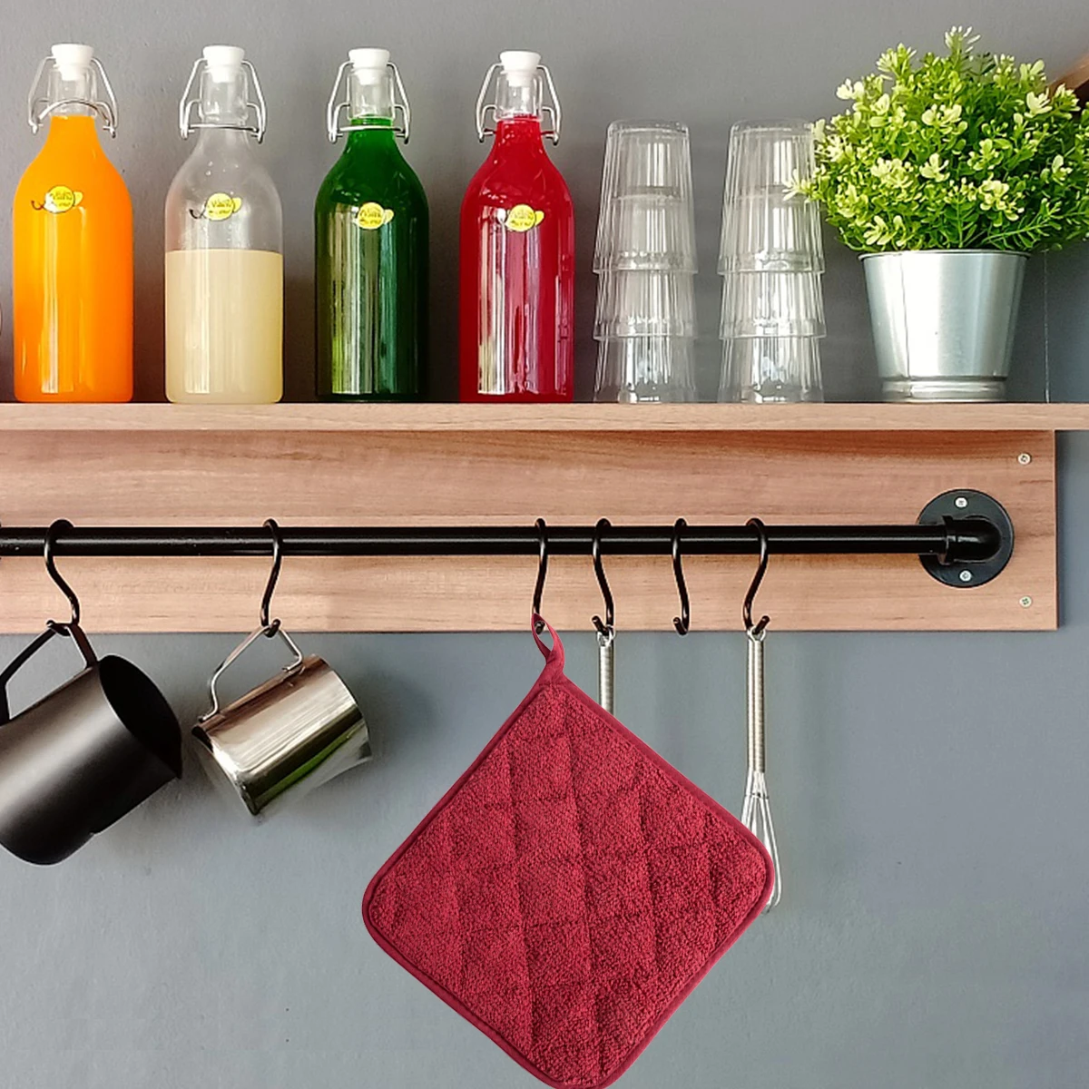 Cotton Pot Holders Oven Mitts for Kitchen Cooking Baking BBQ