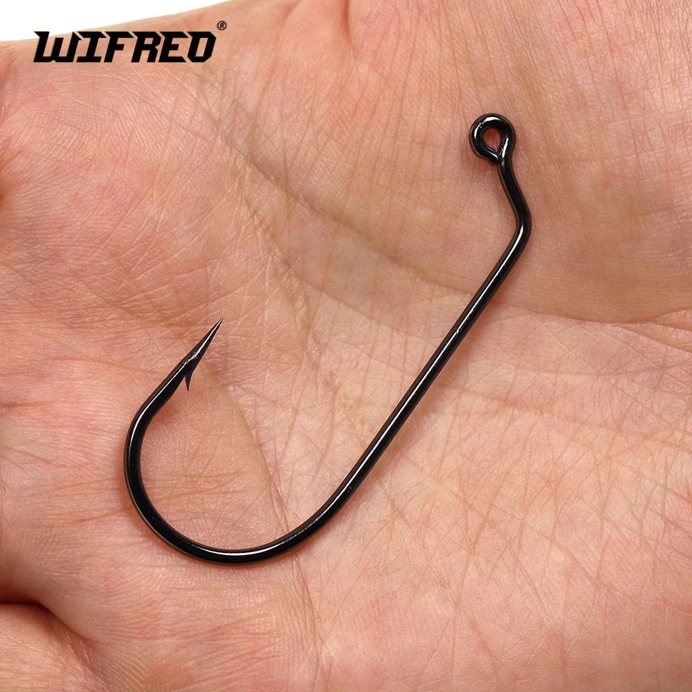 Wifreo 20pcs High Carbon Steel 60 Degree Jig Hook Thicked Soft Worm