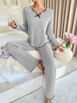 ثوب النوم النساء النساء بيجامة شتوية ثوب النوم بيجامة مجموعة امرأة المنزل ارتداء السراويل مجموعات ملابس النوم للسيدات بيجامة البدلة 6