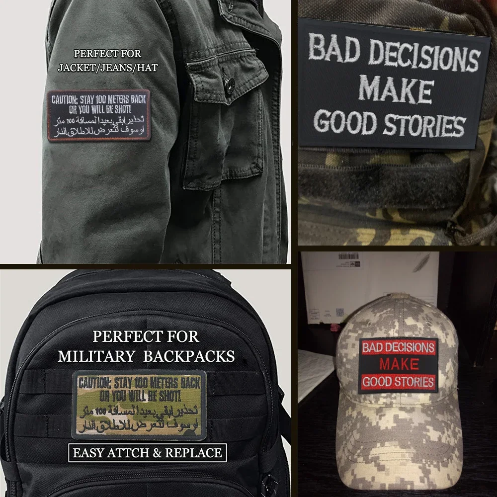 Bad Decisions Make Good Stories Tactical Patch Embroidered Morale