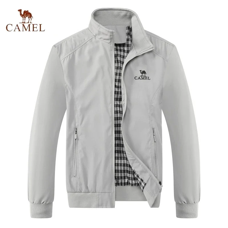 

Men's embroidered CAMEL high-quality jacket, bomb jacket, monochrome, slim fit, casual and fashionable, spring and autumn, M-6XL