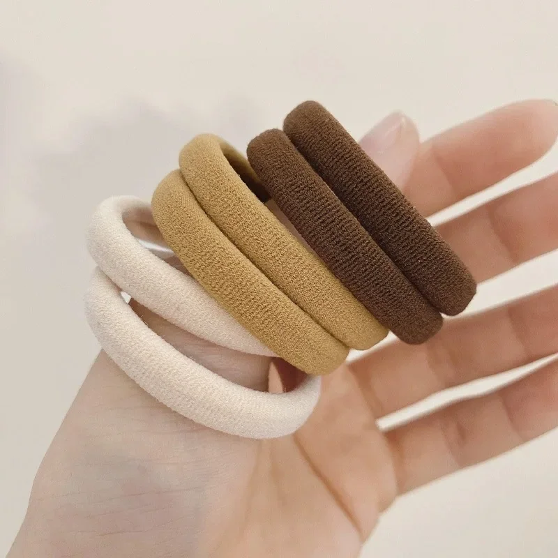20/200 stücke Braun Beige Nylon Haar Ringe Frauen Süße Mädchen Grundlegende Hohe Elastische Haarbänder Seil Krawatten Pferdeschwanz Halter stirnband – Detail 10