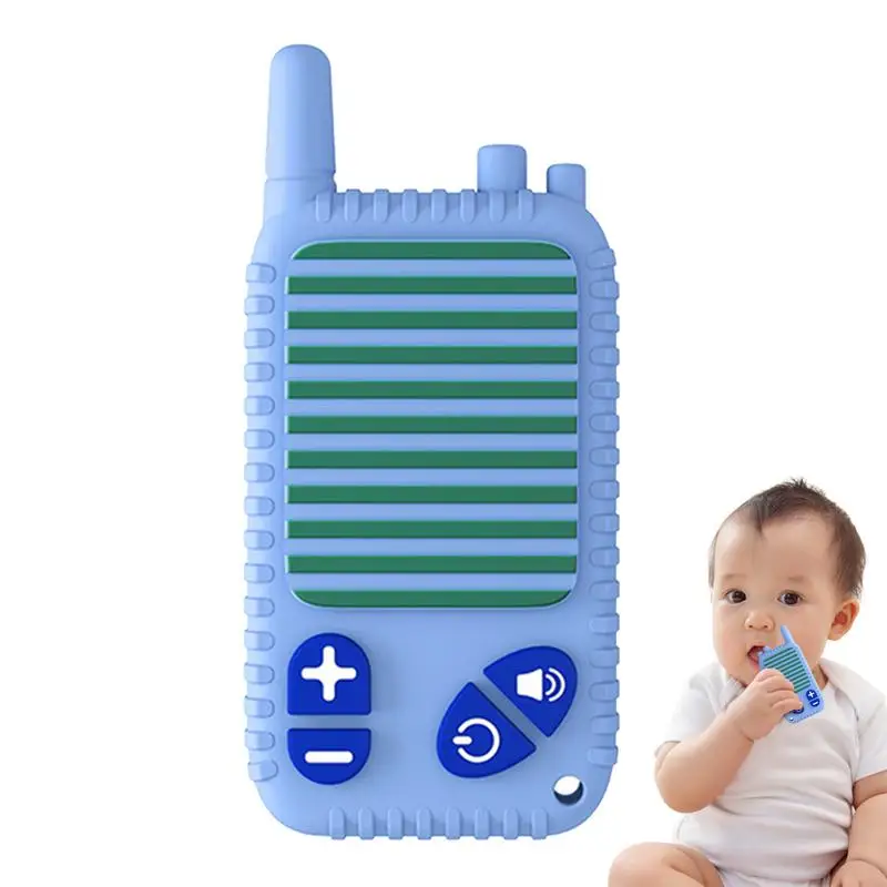 

Silicone Teether Walkie Talkie Chew Toys For Sucking Needs BPA Free Teething Sensory Toys For Breastfeeding Babies Soothe Gums