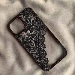 Custodia per telefono shockproof in TPU trasparente con pizzo a pois trendy