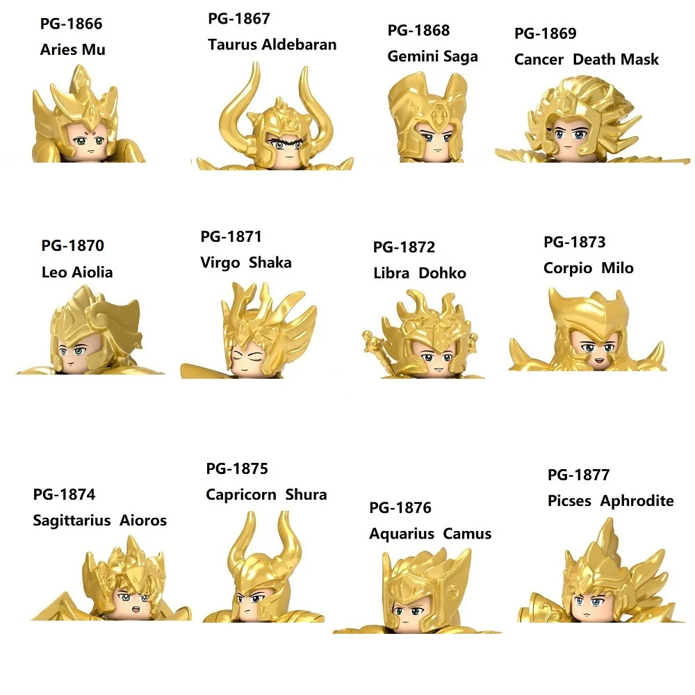 New Gold Saint Seiya Set Mini Action Figure Building Blocks Toys 5