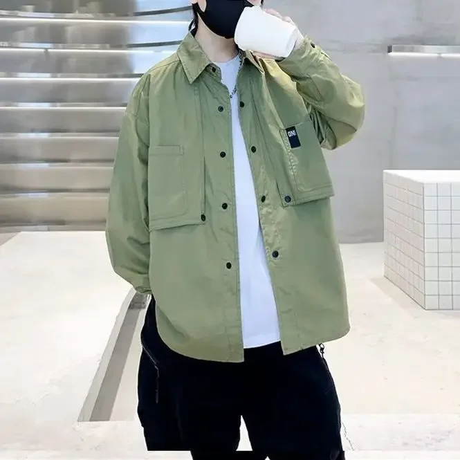 용수철 가을 컬렉션 남아용 셔츠, 트렌디 캐주얼 조끼, 중대형 남아용 탑 재킷, 2023 신상