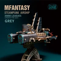 MMZ MODEL DIY 3D Wooden Puzzle Steampunk Airship Popular Assembly Model Kits Toys For Children Kids Girls Birthday Gift 1