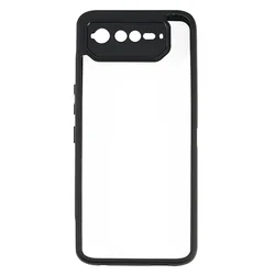 Luxury Matte Lightweight Shockproof Phone Case with Transparent Back Cover for Rog Phone 6D (Black)