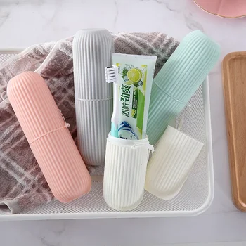 뚜껑이 달린 칫솔 컵, 창의적인 치약 거치대, 휴대용 보관 케이스 상자, 정리함 세면 용품 보관 컵, 여행 도구
