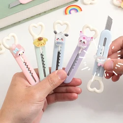 Sanrio Mini Paper Cutting Knife Cute Macaron Colorful Handmade Sticker Express Packaging Art Cutter Students Cartoon Stationary