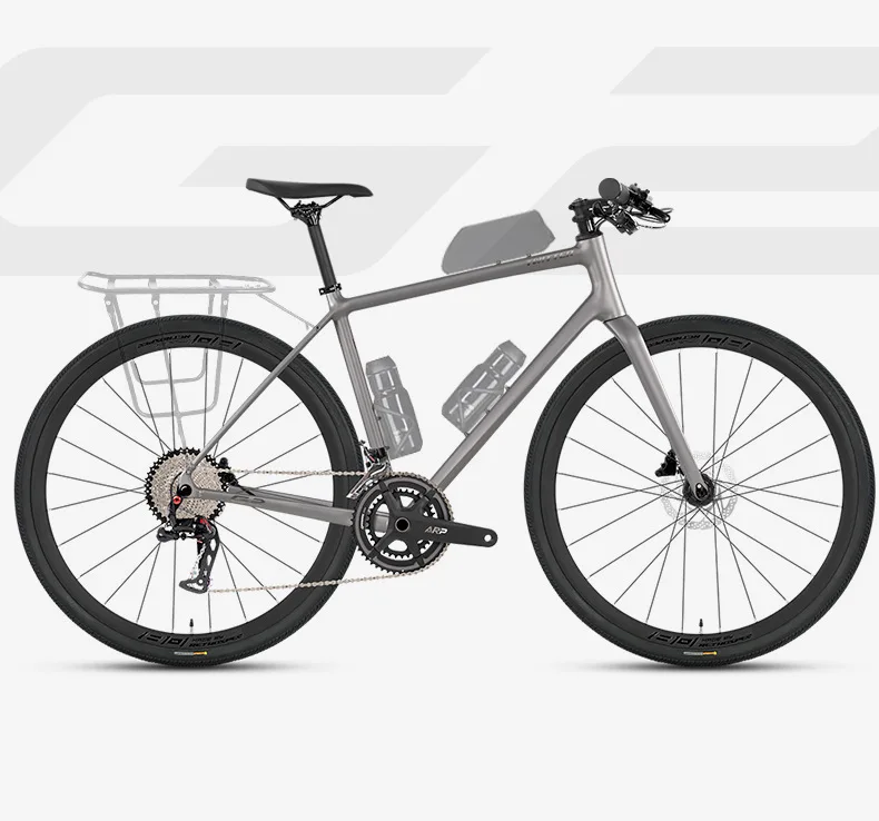 Bicicleta híbrida 700C con frenos de disco hidráulicos DEORE 12 Kit de transmisión Neumáticos máximos Bicicleta todoterreno de grava 38C