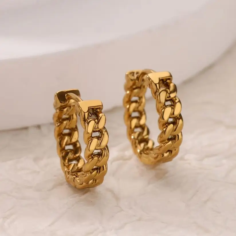 Stainless Steel Earrings Women Gold Geometric