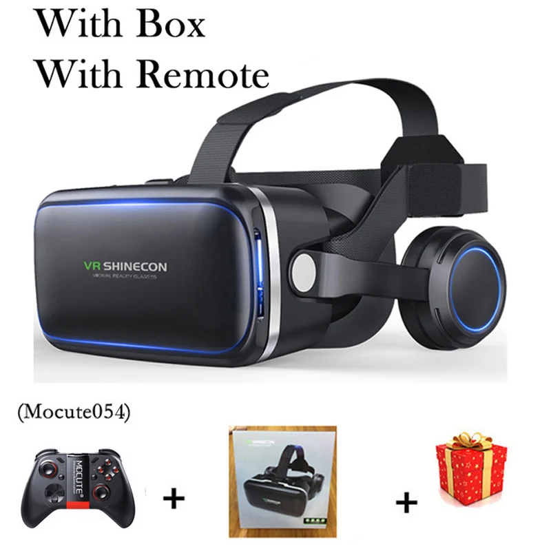 Shinecon Viar 3D VR Glasses Virtual Reality Helmet Headset Lenses Device Goggle Smart For Phone Smartphone With Controller Gogle 
