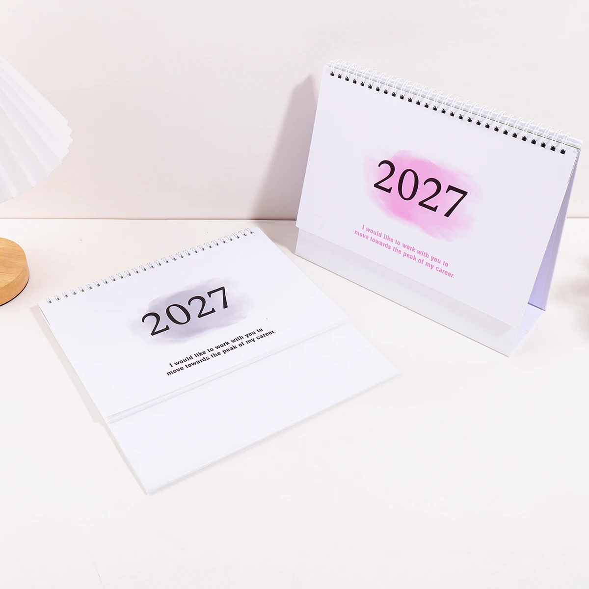 2027년 대형 사무실 책상 달력, 일일 일정, 월간 일정, 업무 계획을 위한 나선형 스탠드형 데스크탑 달력
