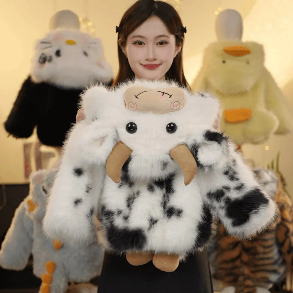 두꺼운 털 코트 아동용 가을 겨울 신상 귀여운 작은 소 따뜻한  옷 유행하는 아동용 아우터