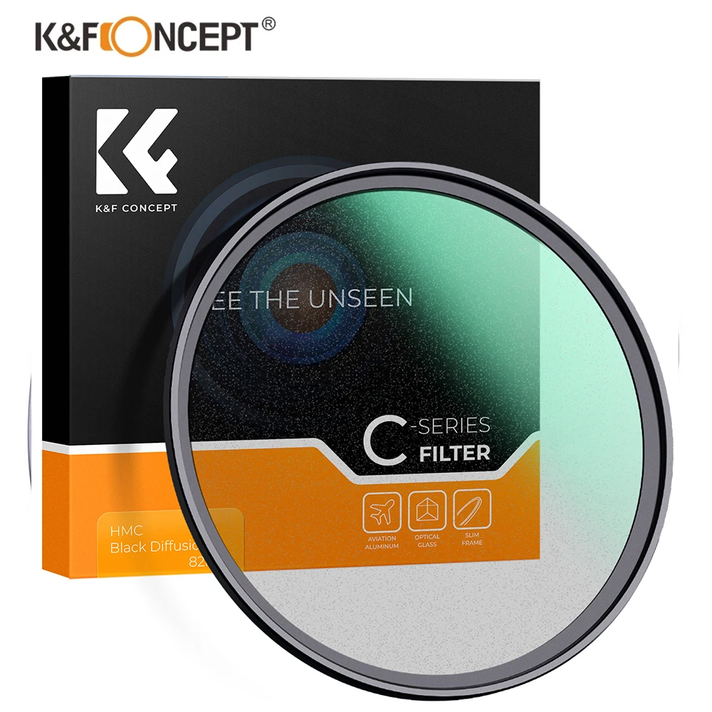 K&f Concept Cseries Black Mist Diffusion 1 Filter For 49/52/55/58/62