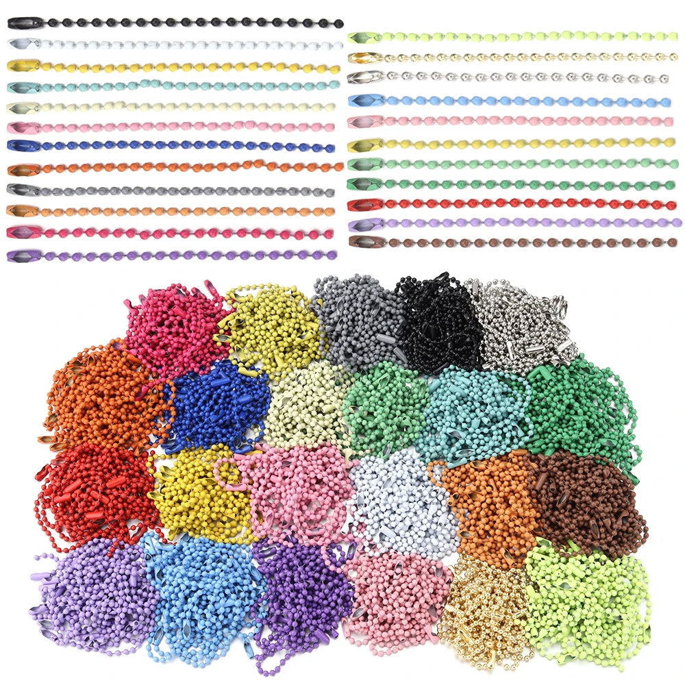 20-100개/묶음 10cm 컬러풀 볼 비드 체인 DIY 키체인 도그 태그 체인 라벨 핸드 태그 주얼리 제작 액세서리