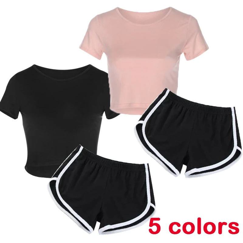 Fashionable women's shorts set, summer casual yoga exercise set, women's navel exposed short top and shorts set chante moore exposed 1 cd