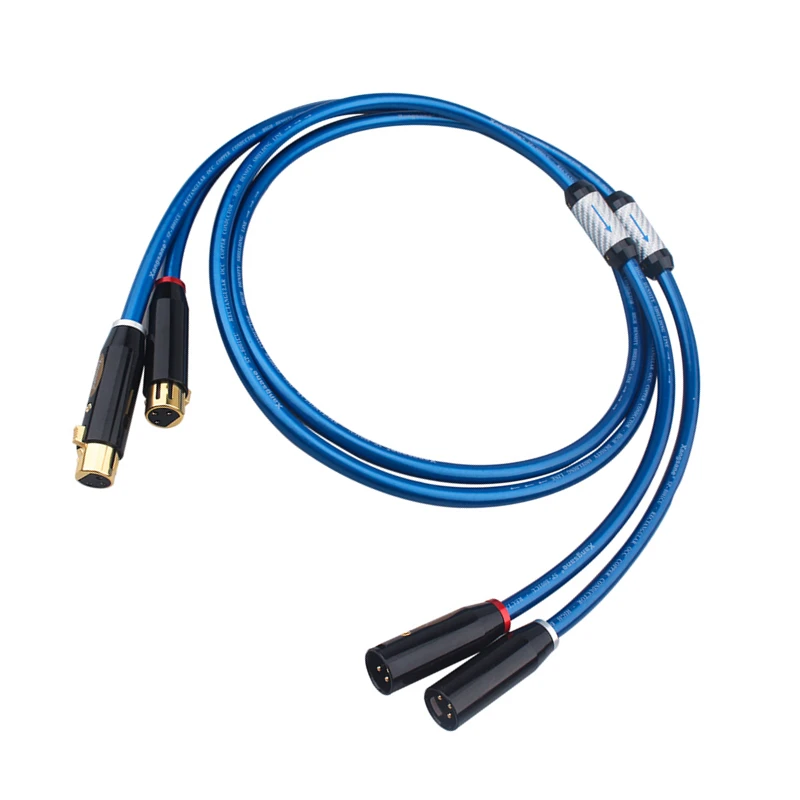 

Pair HiFi Audio Interconnect Line Square OCC Copper XLR Balanced Cable for Amplifier CD Player