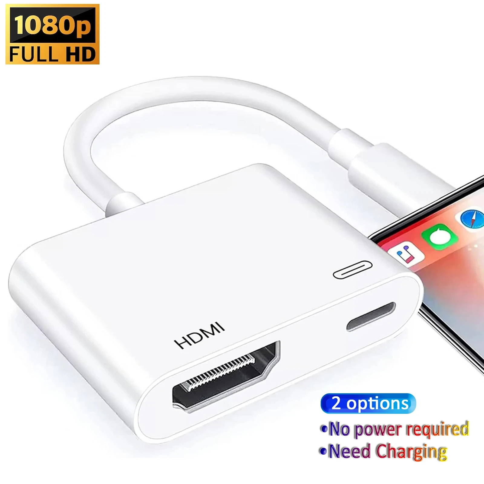 8-контактный переходник с порта HDMI 1080P, преобразователь экрана, совместимый адаптер для iPhone в HDMI, для моделей iPhone, iPod, проекторов ТВ, мониторов