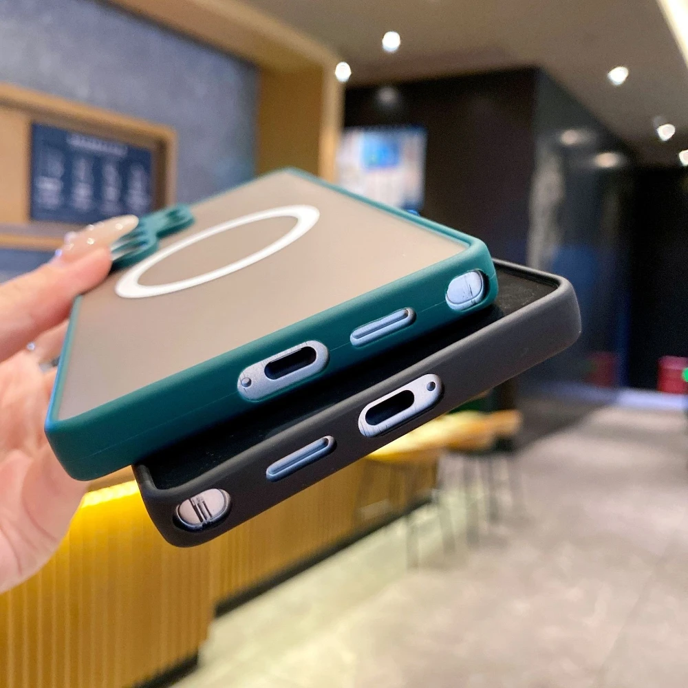 Sleek Matte Magnetic Shockproof Phone Case with MagSafe Compatibility