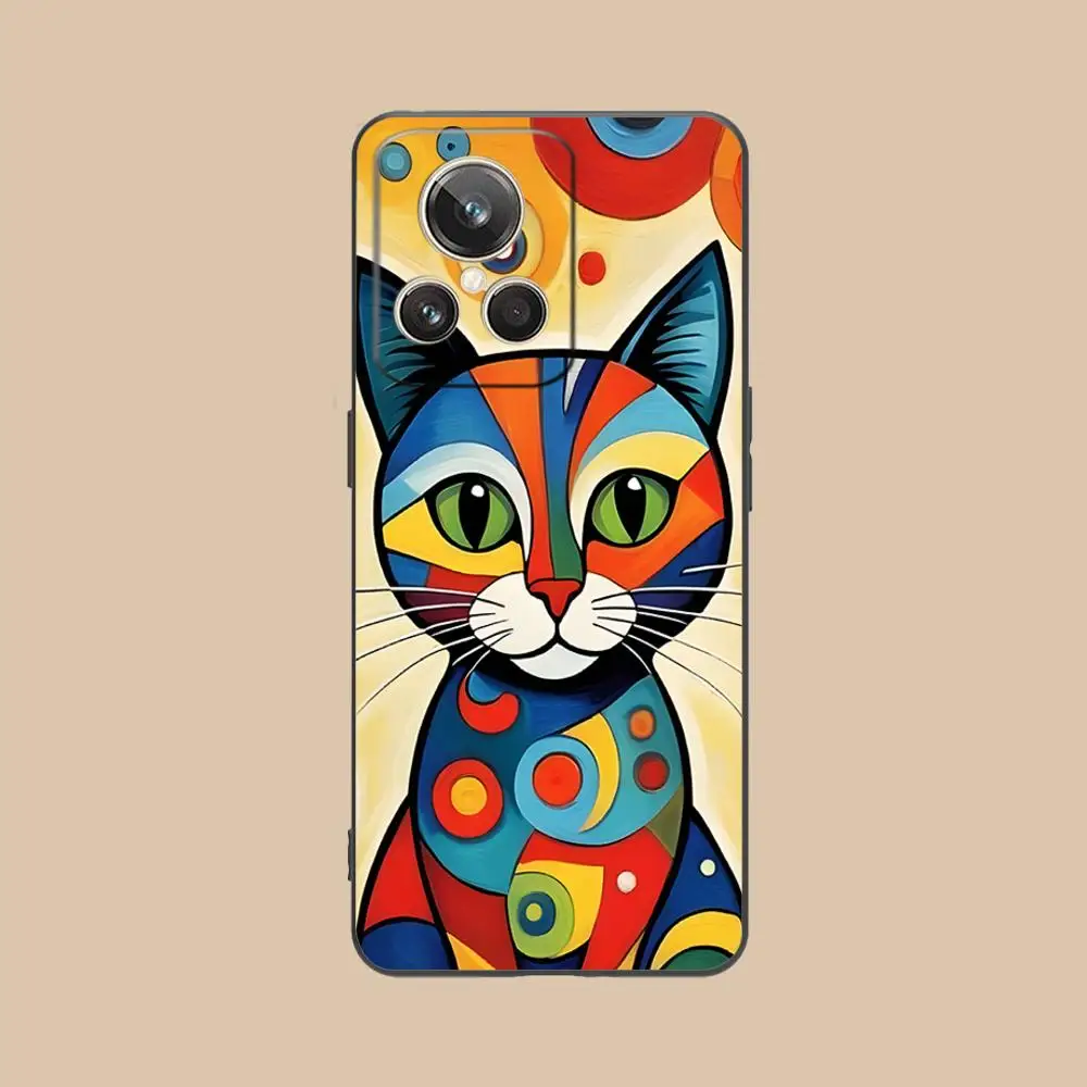 Charming Cat Design Matte TPU Phone Case with Colorful Printing