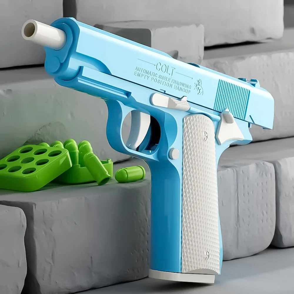 3D Printed M1911 Shell Ejection Gun Pistol Model Gravity Straight Jump Toys Gun Non-Firing Kids Stress Relief Toy Christmas Gift 2