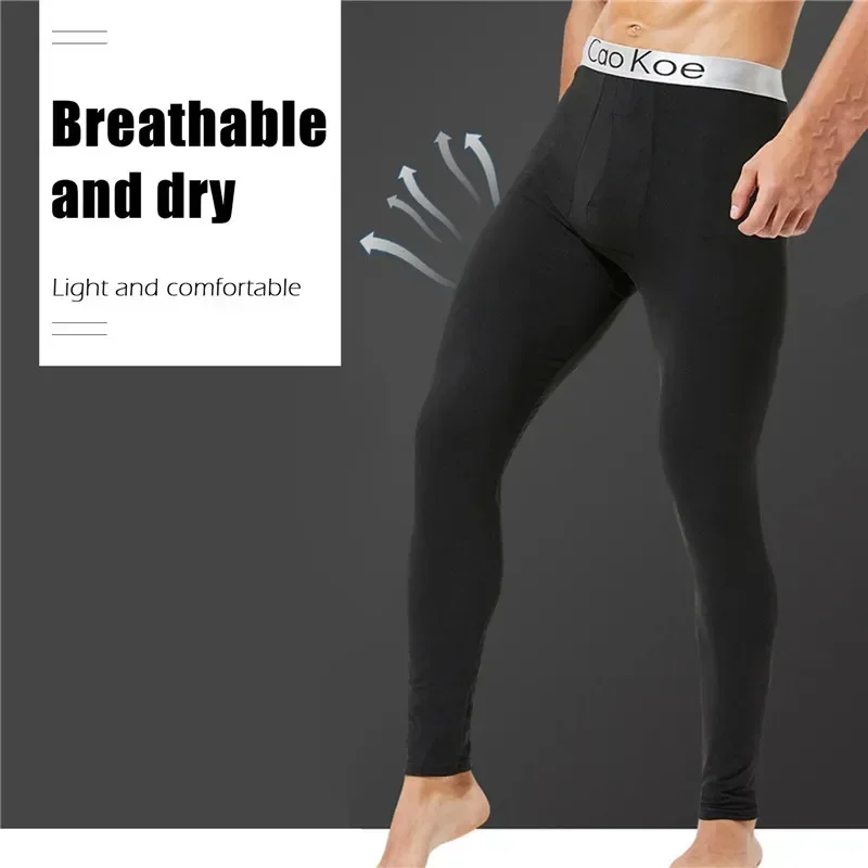 

Base Pants Tight Slim Leggings Clothes Fit Sleepwear Winter Under Warm Long Men Autumn Johns Thermal Layer Mid-waist