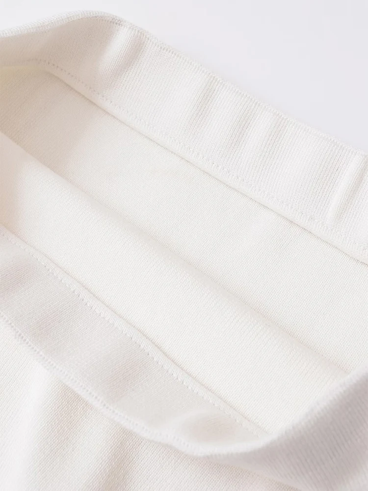 TFMLN 2025 Women's New Mini Skirt Set Summer White Sleeveless Knitted Tank Top Skirt Chic Faux Pearl Decoration Stylish Suit