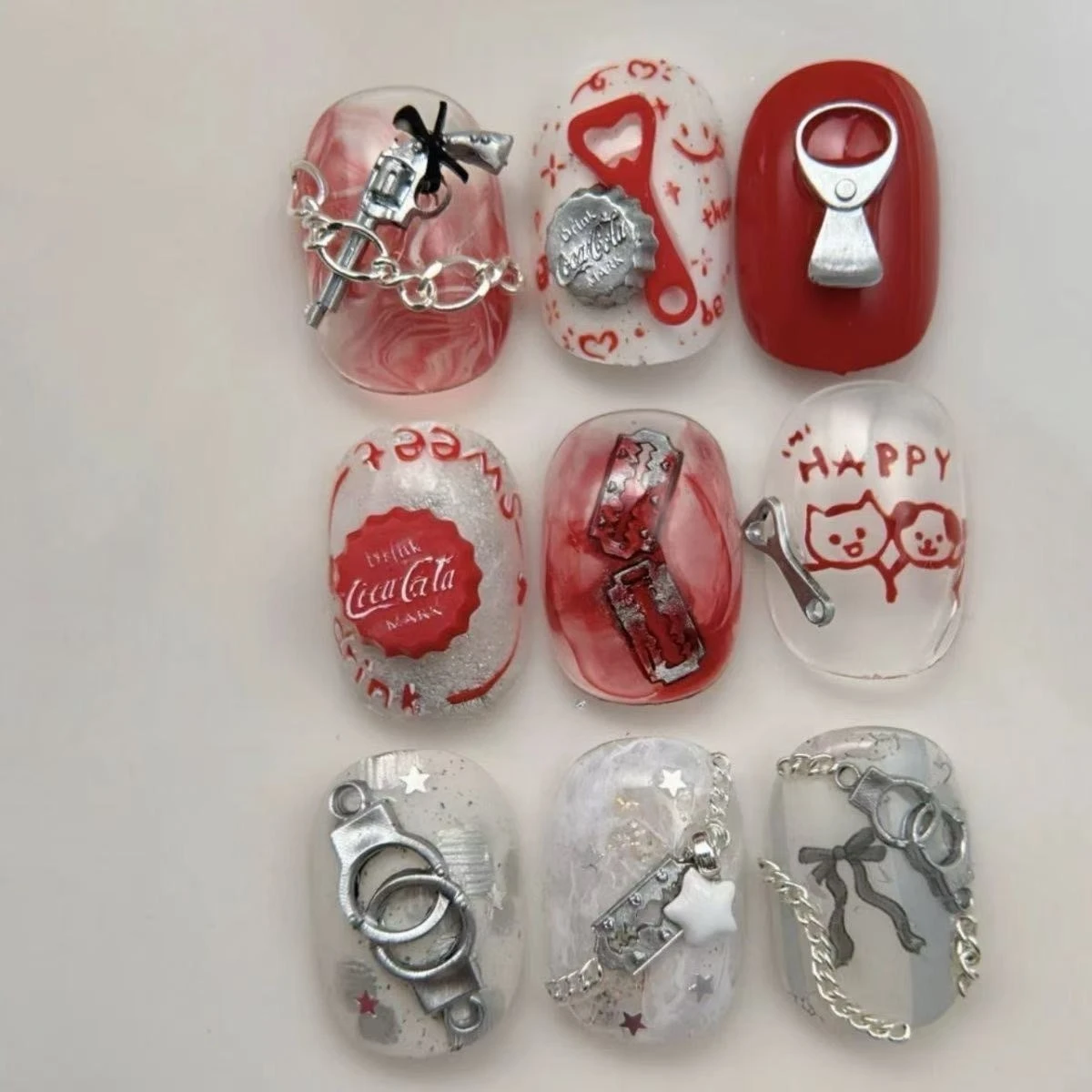 DIY 할로윈 액세서리 네일 파츠 도구 3D 네일 몰드 실리콘 식기 수갑 재미있는 장난감 레진 매니큐어 참