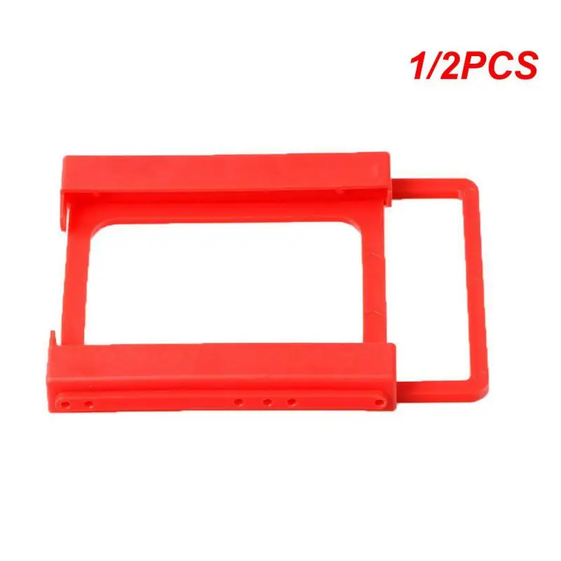 1/2PCS To 3.5 Inch Solid Hard Disk Stand Plastics Red Screw-less Adapter Bracket For ssd hdd SSD&HDD Mounting Adapter Bracket