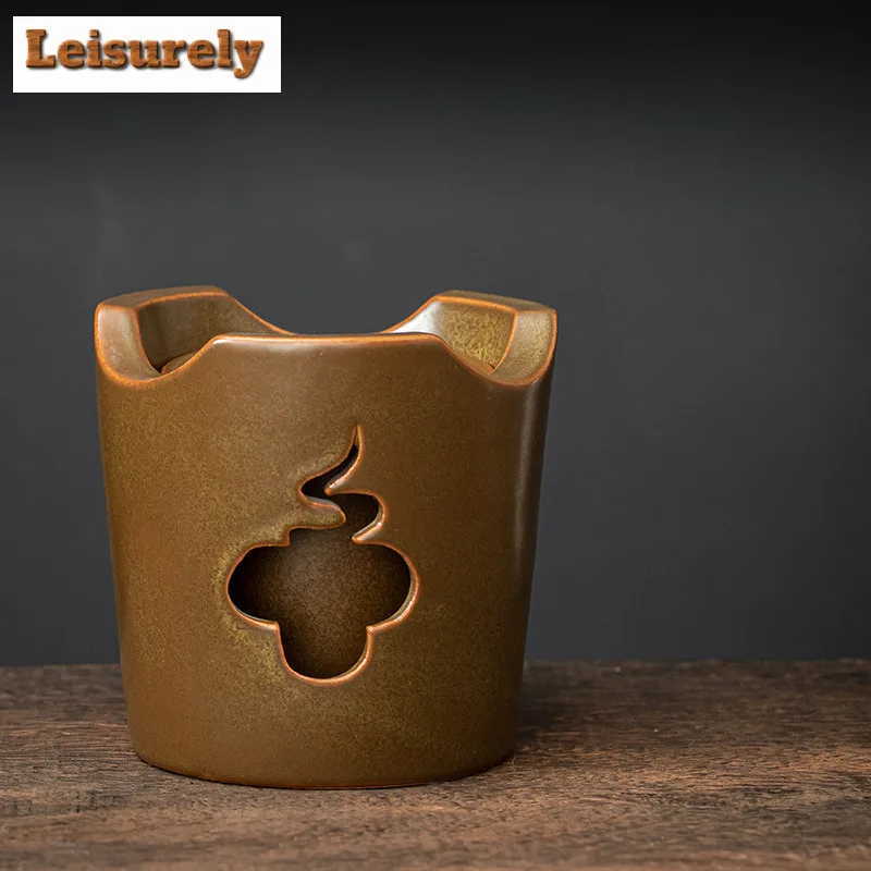 Retro Tea Dust Glaze Charcoal Stove Dry Burning Side Handle Pot Carbon Wind Furnace Small Warmer Tea Stove Boiling Water Kettle