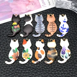 Pack of Cute Cat Alloy Enamel Charms for DIY Jewelry and Accessories (SN1508 - 10pcs)