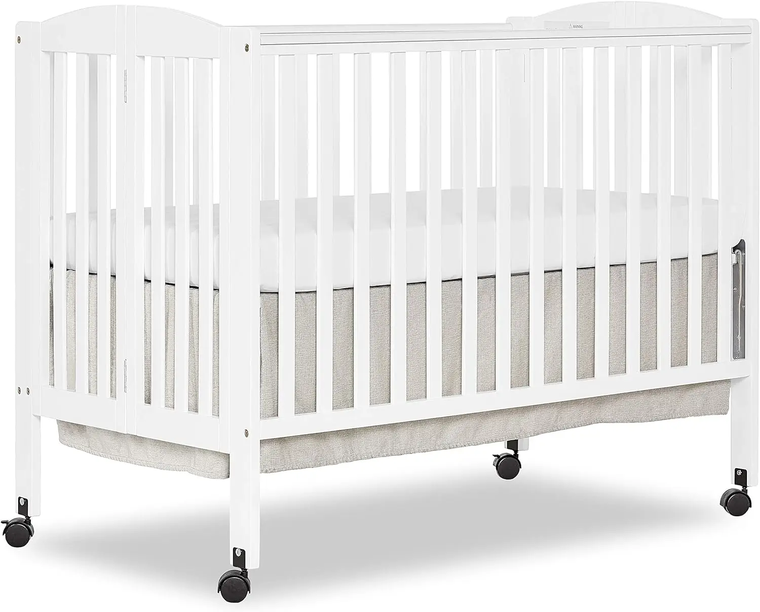 

Full Size 2-in-1 Folding Stationary Side Crib, White