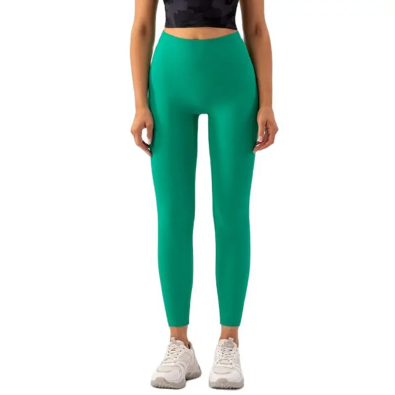Solid Color Women Sports Pants Tights High Waist Yoga Leggings Fitness Compression Gym Activewear Comprehensive Training Jogging