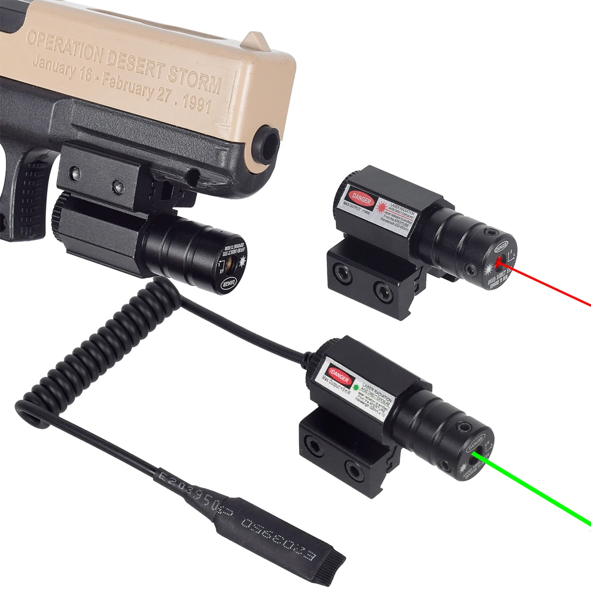 Tactical Red Green Dot La-ser Sight Scope 11mm 20mm Adjustable Picatinny Rail Mount Rifle Pistol Airsoft Laser With Batteries