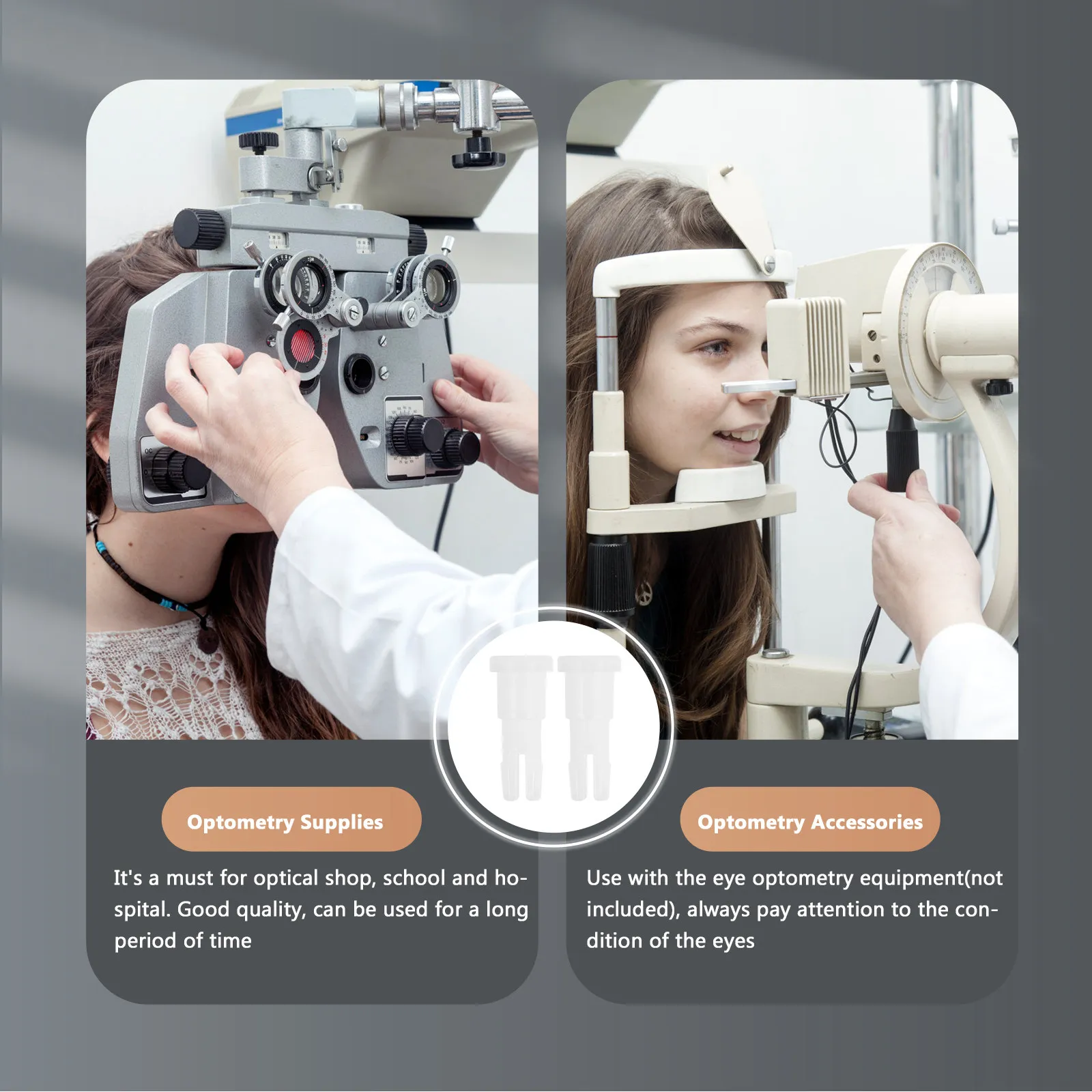 1쌍 턱받이 종이질감 부드러운 가장자리 플라스틱 검안용품 (광학점, 학교 검사용)