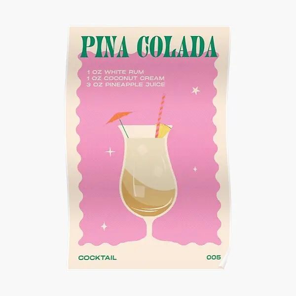 

Коктейльный постер Pina Colada, картина на стену, забавная картина, Декор, украшение для дома, художественная комната, роспись, современный винтажный, без рамки