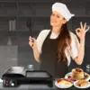 f 2-in-1 Panini Press Grill & Griddle | Nonstick Coating, Temperature Control | Multiuse Countertop Sandwich Maker | Rem 4