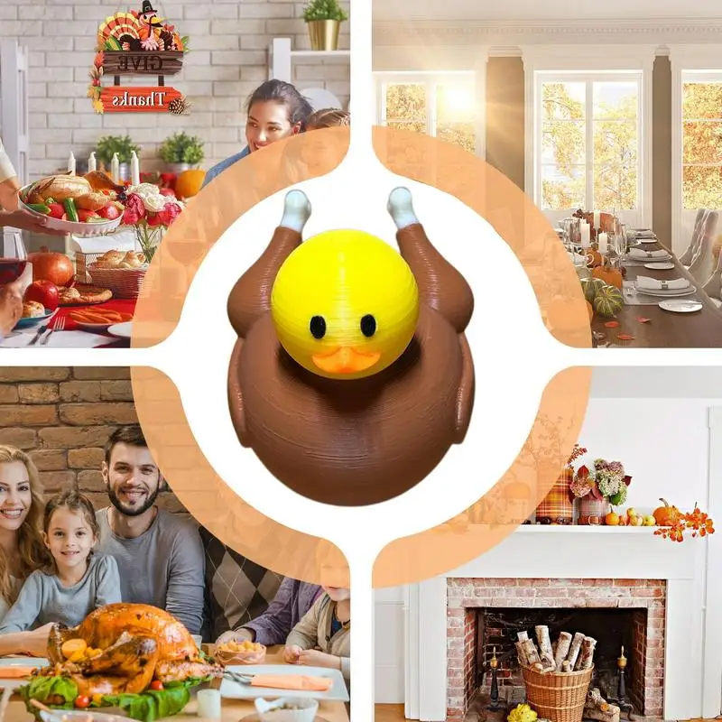 Turkey Ducks 3D Printed Thanksgiving Themed Ducks Fall Table Centerpiece Holiday Favors Thanksgiving Toddler Toys for Kids