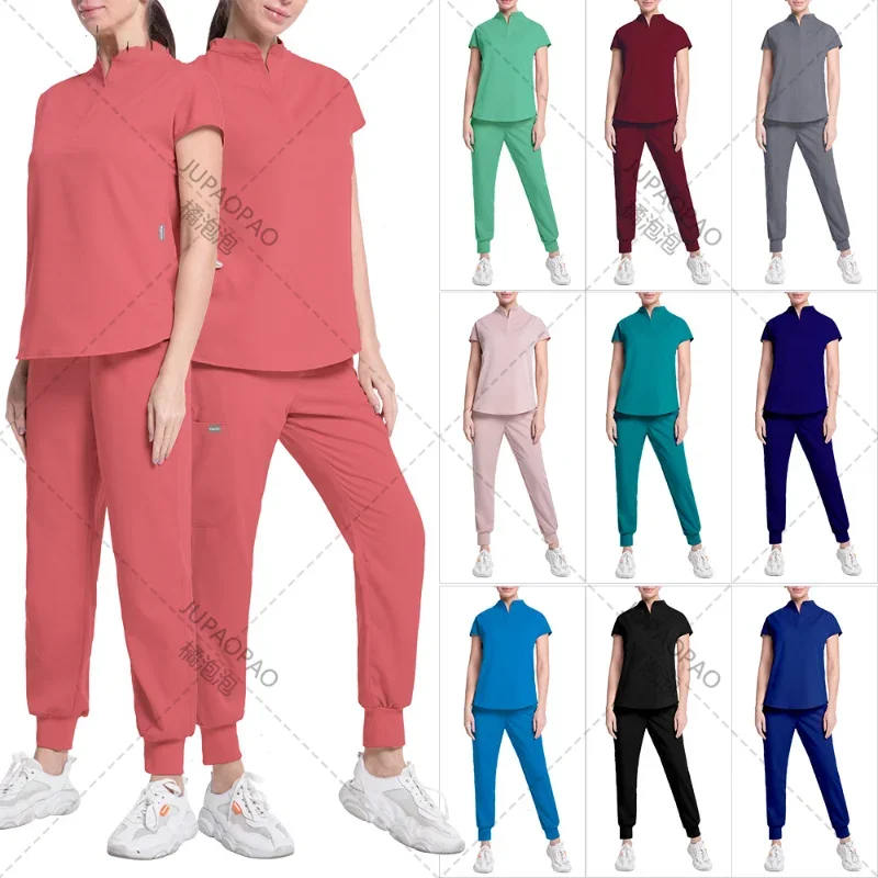 

Solid Color Medical Gown Set, Medical Uniform Breathable, Laboratory Nurse Jumpsuits