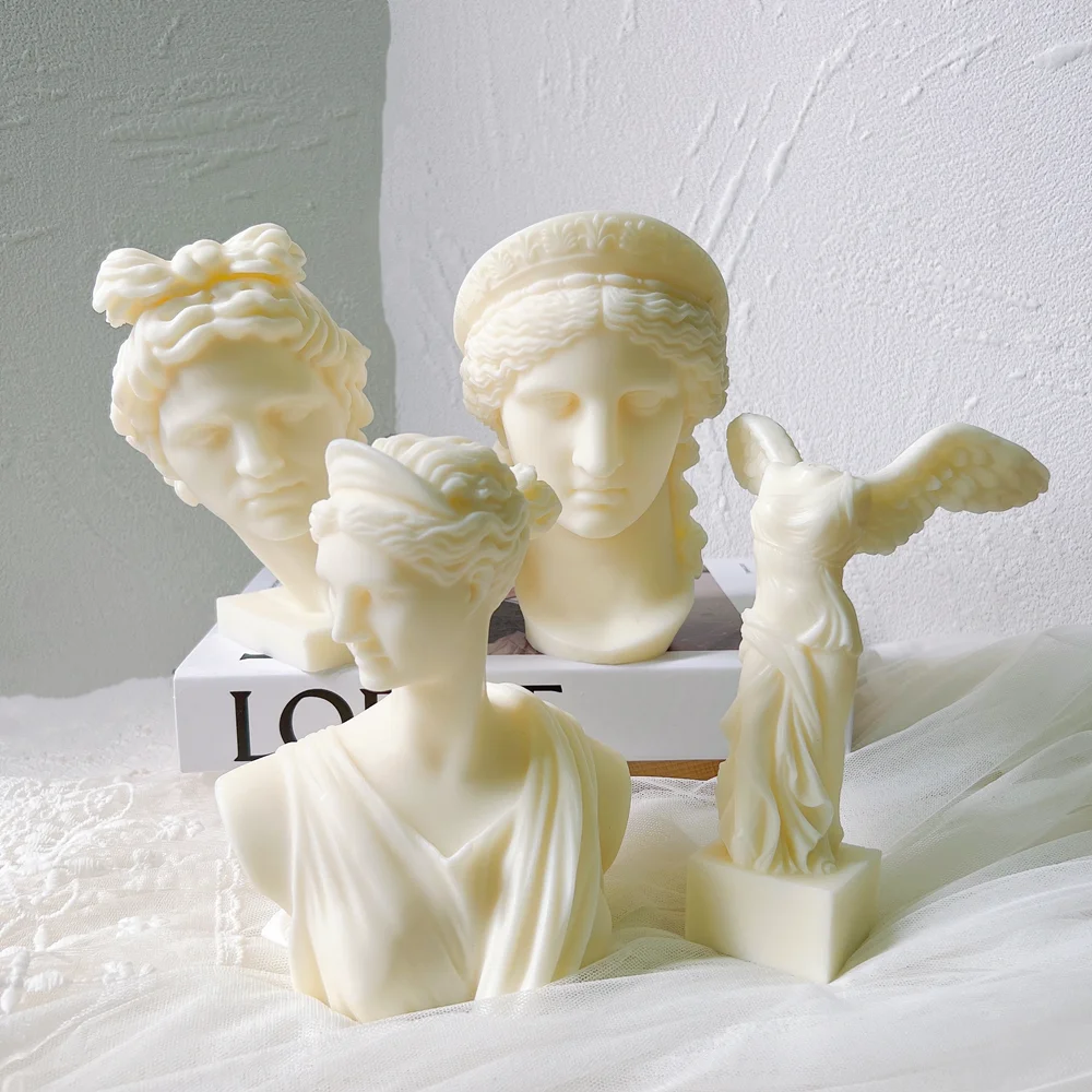Greek Goddess Bust Statue Silicone Molds Artemis Diana Sculpture Roman