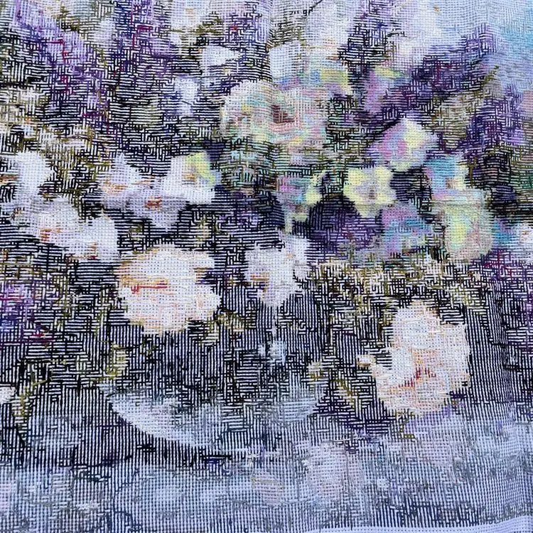 Handmade cross stitch finished product beautiful purple flowers modern living room entrance embroidery, wall art home decoration
