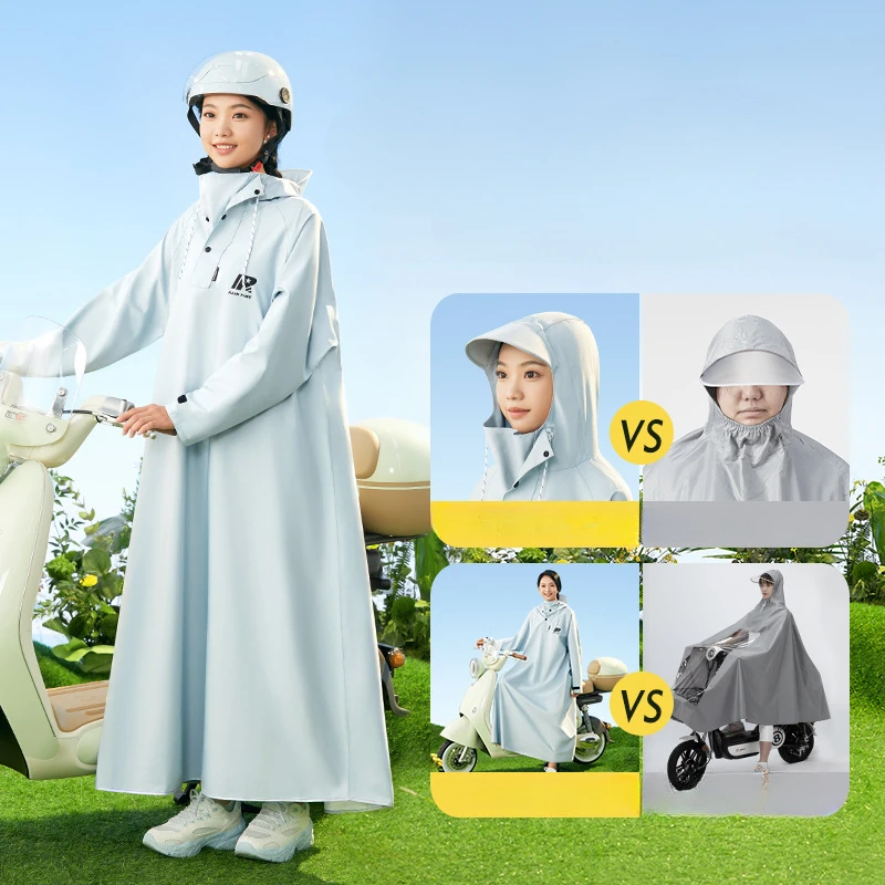 Thicken Oxford Waterproof Rain Gear Rain Poncho Fashion Rain Coat One-piece Long Raincoat Loose Oversized Hooded Rainwear