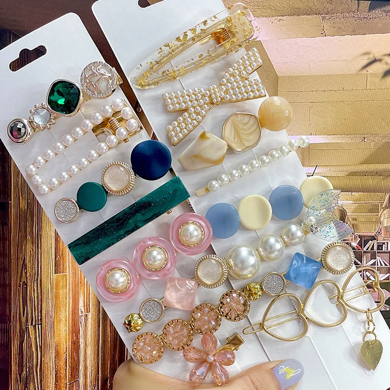 Neue Mode Perle Haar Clip Für Frauen Mädchen Mode Geometrische Strass Haarnadel Barrettes Headwear Schmuck Haar Zubehör – Detail 2