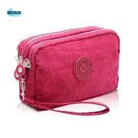 Coin Purse Makeup Bags Solid Color Cosmetic Bags Korean Style Wallets Women Wallets Three Zippers Bags Wrinkle Clutch Bag 1