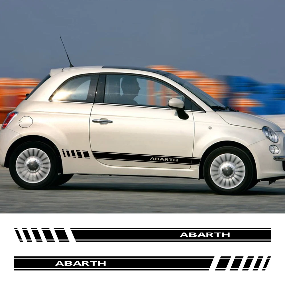 

Car Door Side Stripes Skirt Hood Cover Stickers Vinyl Body Kit Decals for Fiat 500 Abarth 595 695 500C 500e Vintage Accessories