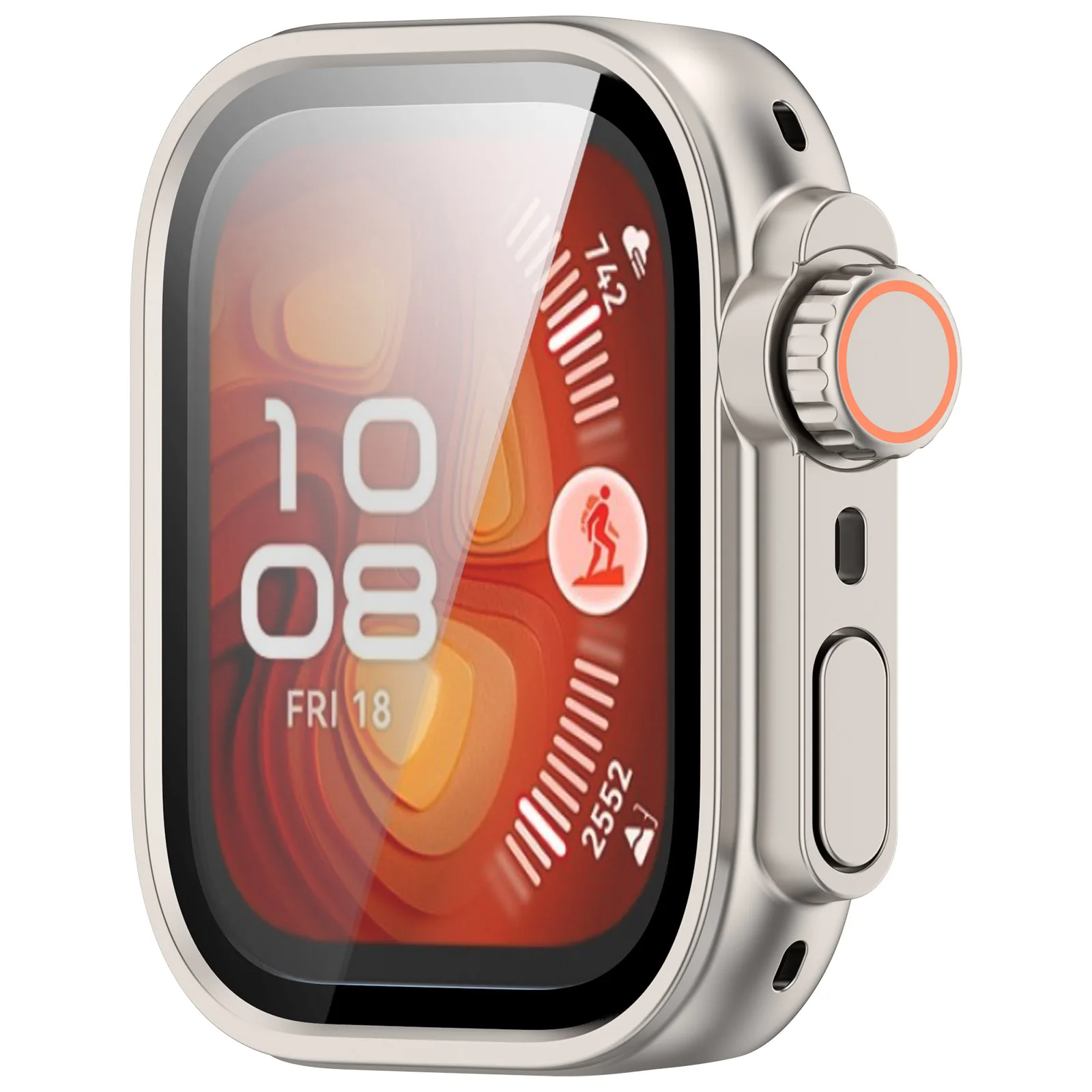 2-in-1 Integrated Watch Case with Tempered Glass Screen Protector